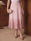 Embellished Butterfly Ombre Midi Skirt