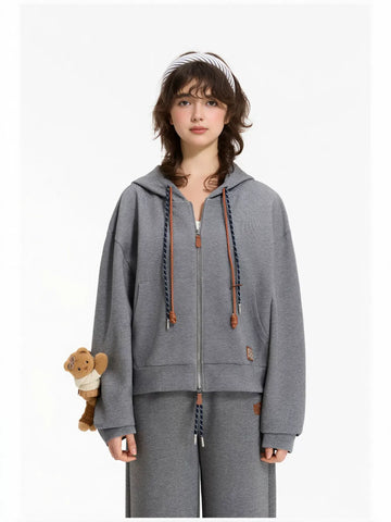 Cozy Plaid Lined Zip Up Hooded Jacket