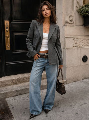 Tailored Peplum Double Breasted Blazer