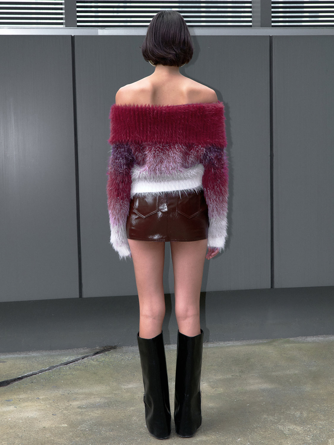 Urban Revivo Leather Mini Straight Skirts-Brownish Red