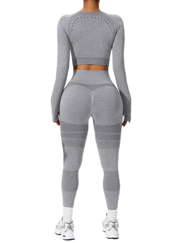 Seamless High Waisted Workout Leggings Set