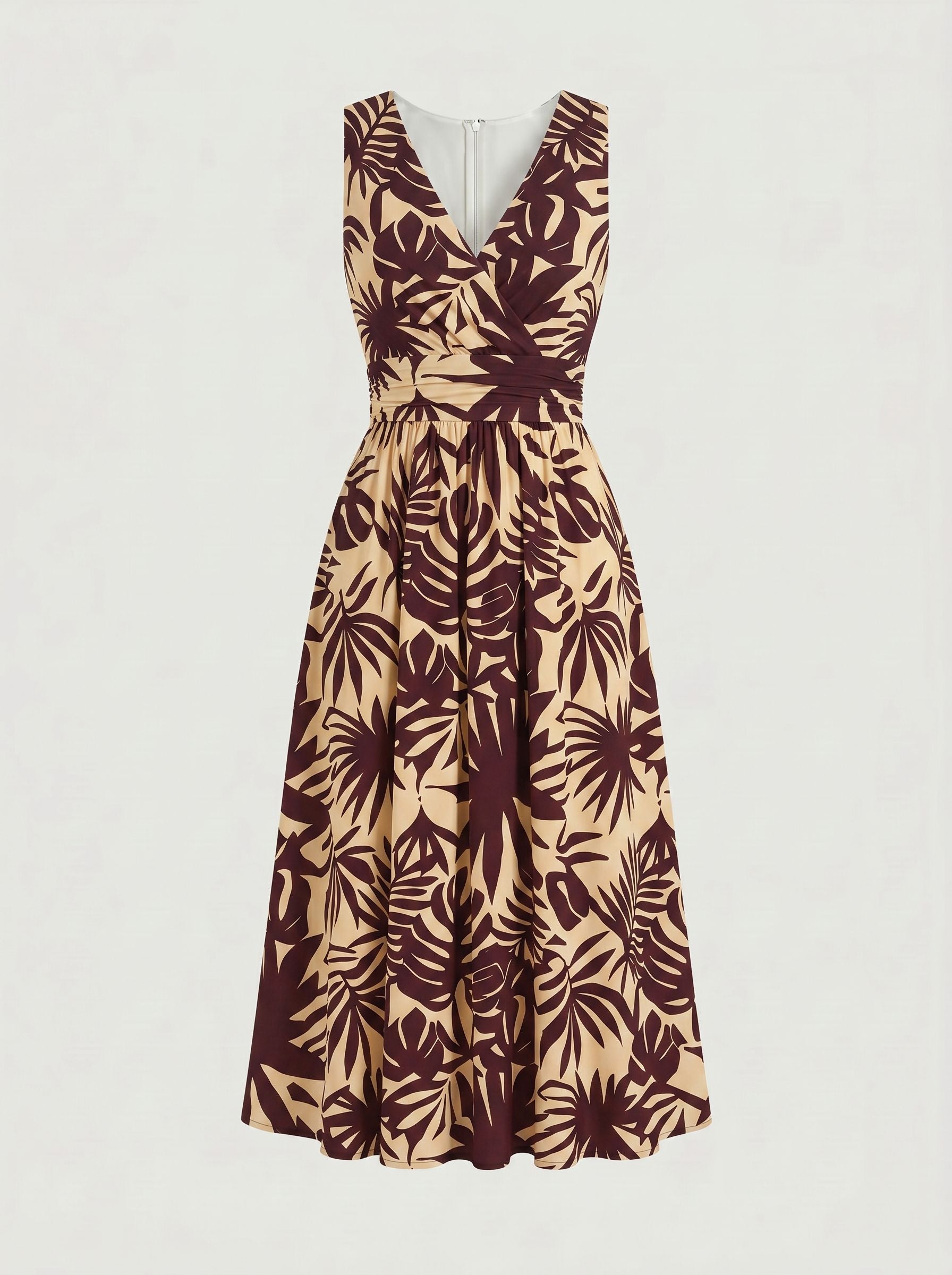 CORINNE
Floral Print V Neck A Line Midi Dress