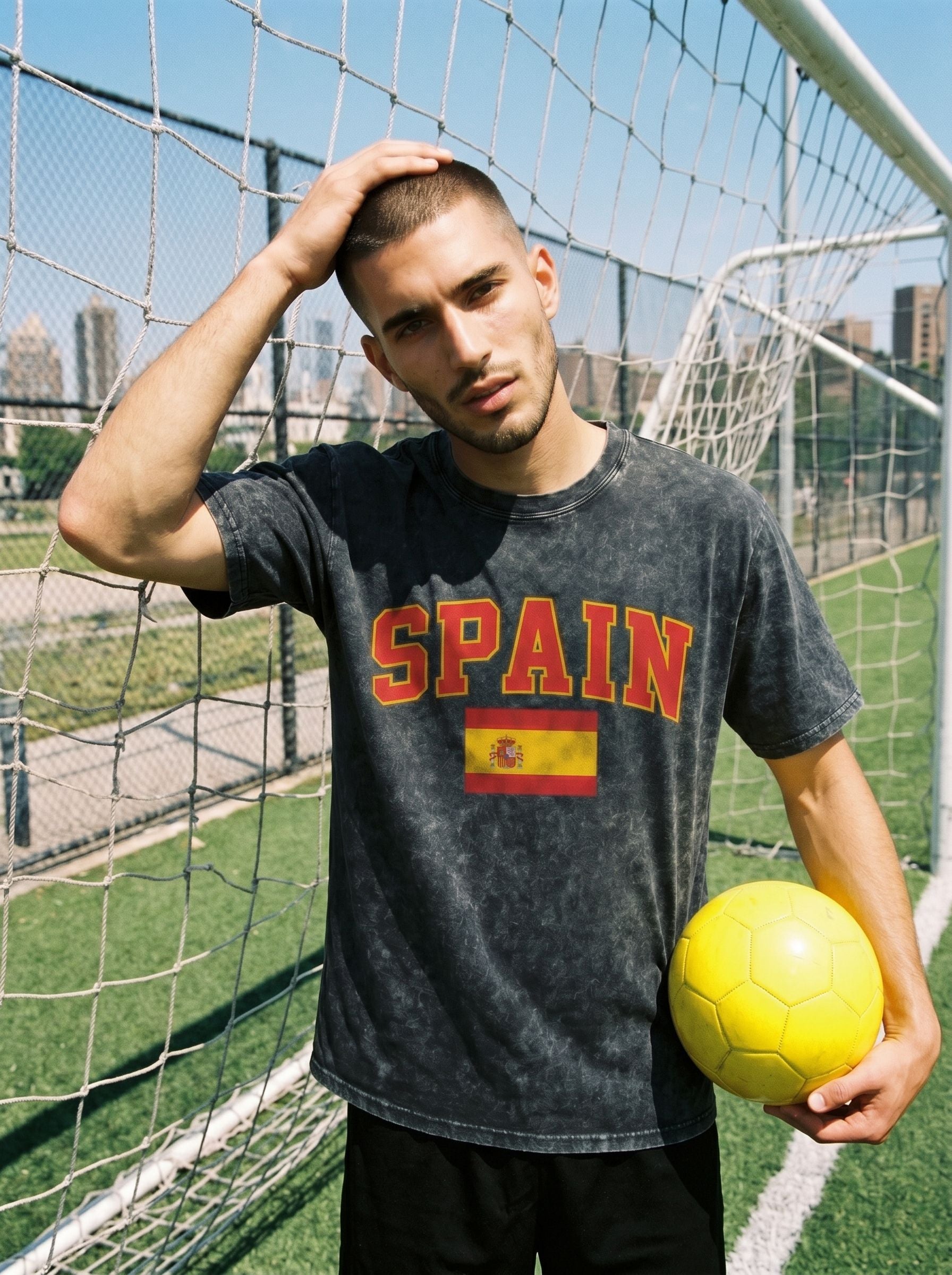 World Cup 2026 Vintage Acid Wash Spain Soccer  T-Shirt