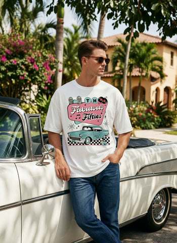 Oversized Vintage Fifties Graphic T-Shirt