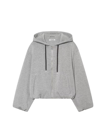 Oversized Cropped Zip Up Hoodie