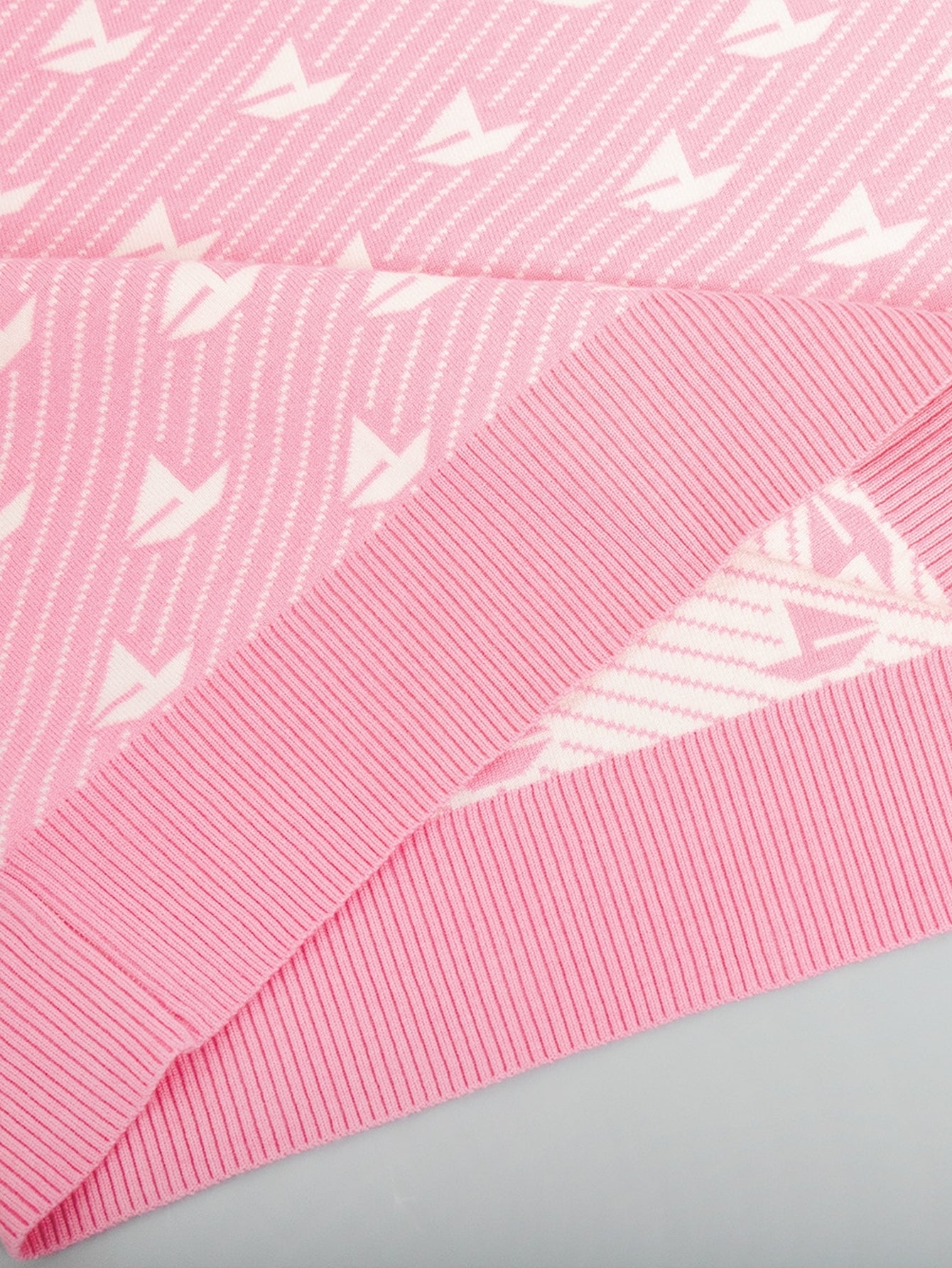Oversized Pink Boat Print Sweater
