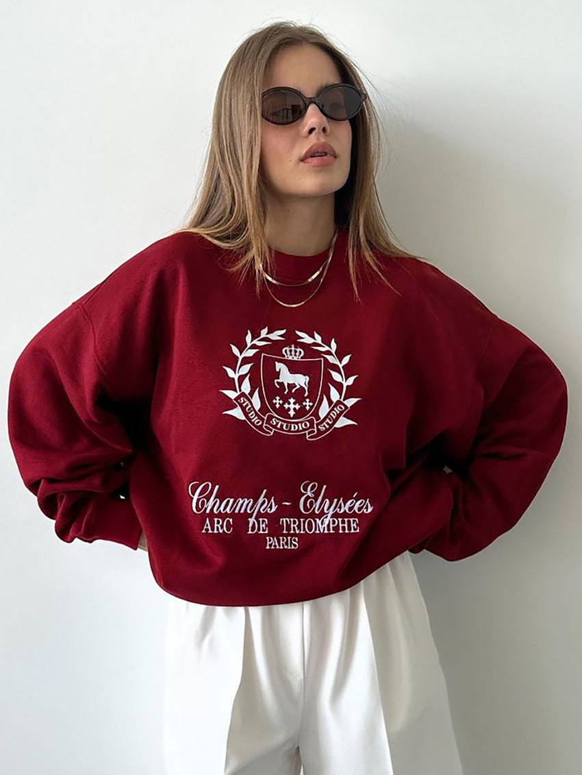 Oversized Graphic Printed Crewneck Sweatshirt
