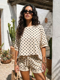 Casual Polka Dot Short Set
