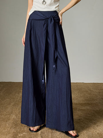 TOYOUTH Tie Front Knot Detail Bohemian Pants