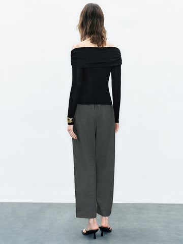 Urban Revivo Carrot Fit Pants-Warm Grey