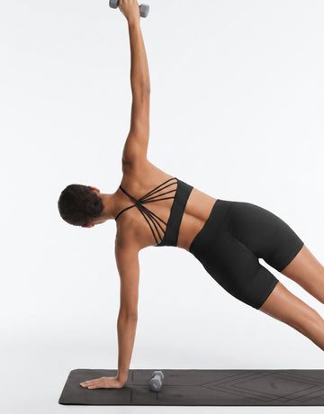 Solid Shoulder Strap Sports Bra High-Waisted Shorts Set
