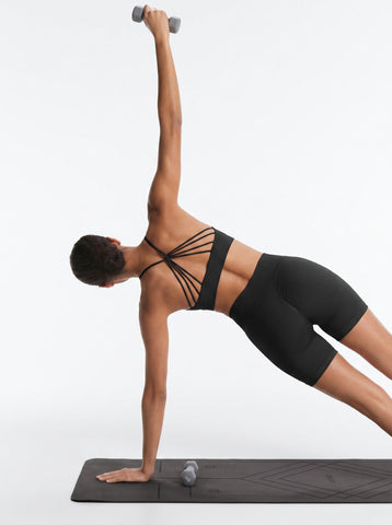 Solid Shoulder Strap Sports Bra High-Waisted Shorts Set