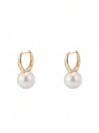 Elegant Minimalist Pearl Hoop Earrings