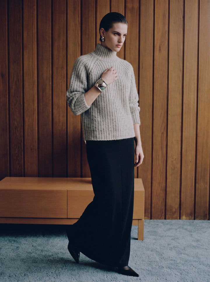 Cozy Chunky Knit Mock Neck Sweater