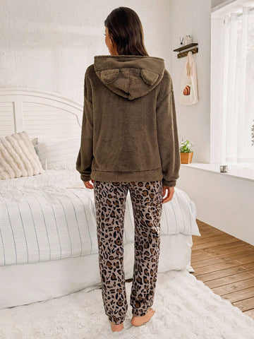 Cozy Plush Bear Ear Pajama Set
