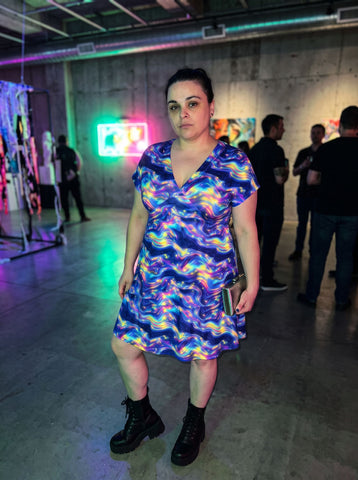 Beautiful  Cosmic Nebula Print Mini Dress