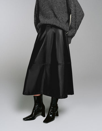 Urban Revivo Pull On Midi Skirts-Black