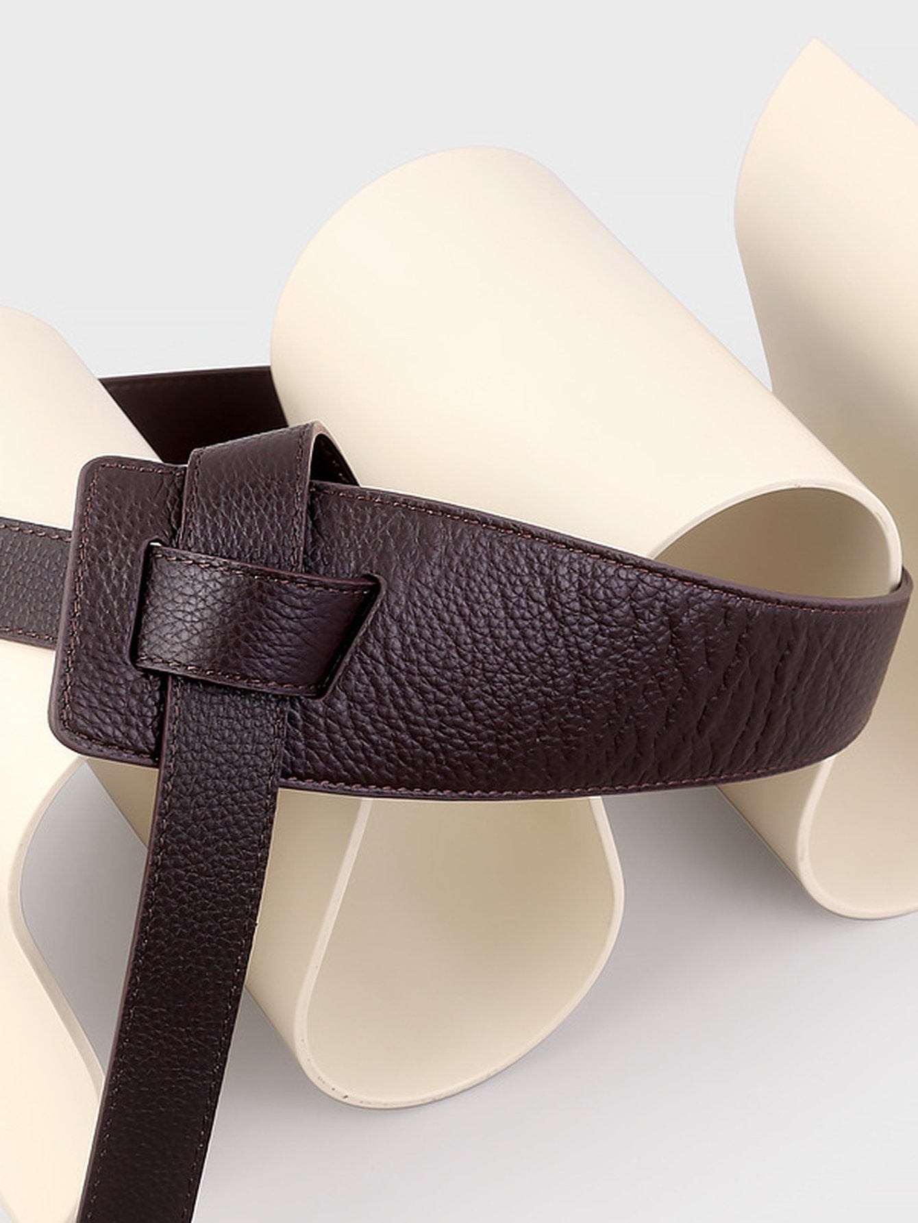 Modern Red Leather Knot Belt