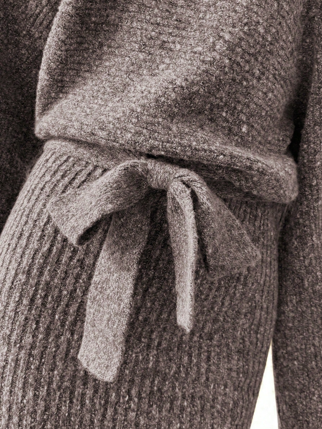 Off Shoulder Belted Knit Dress