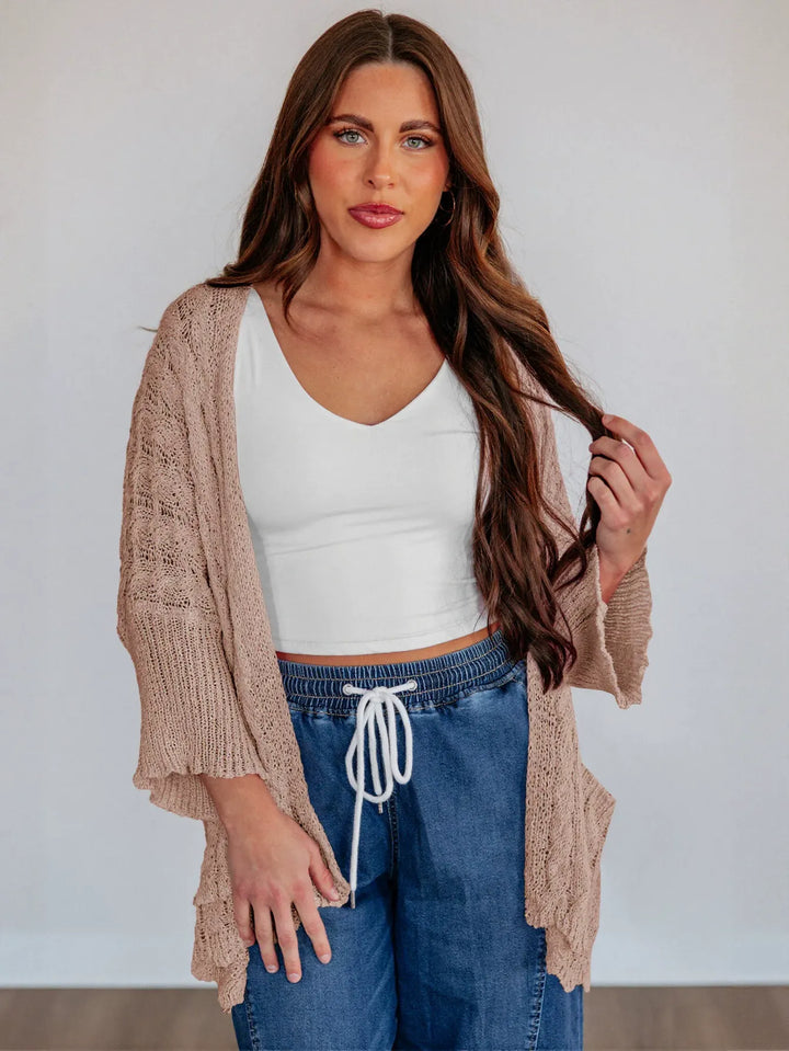 Cozy Cable Knit Open Cardigan