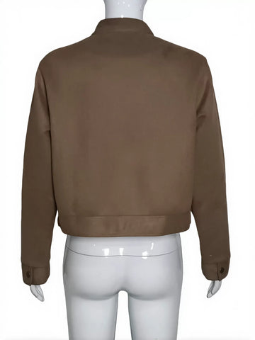 Cropped Minimalist Button Up Jacket
