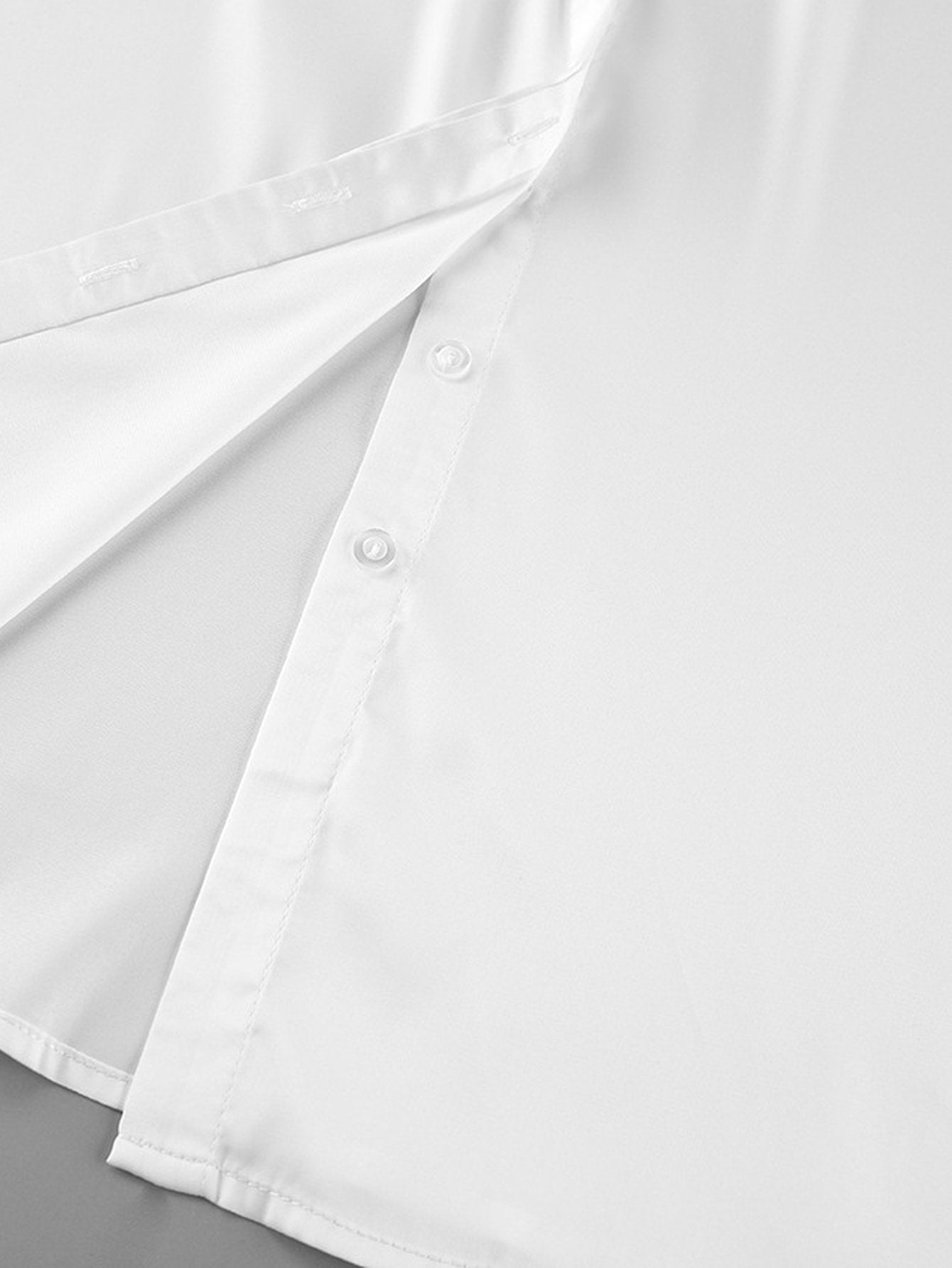 Dramatic Flared Sleeve Satin Button Shirt