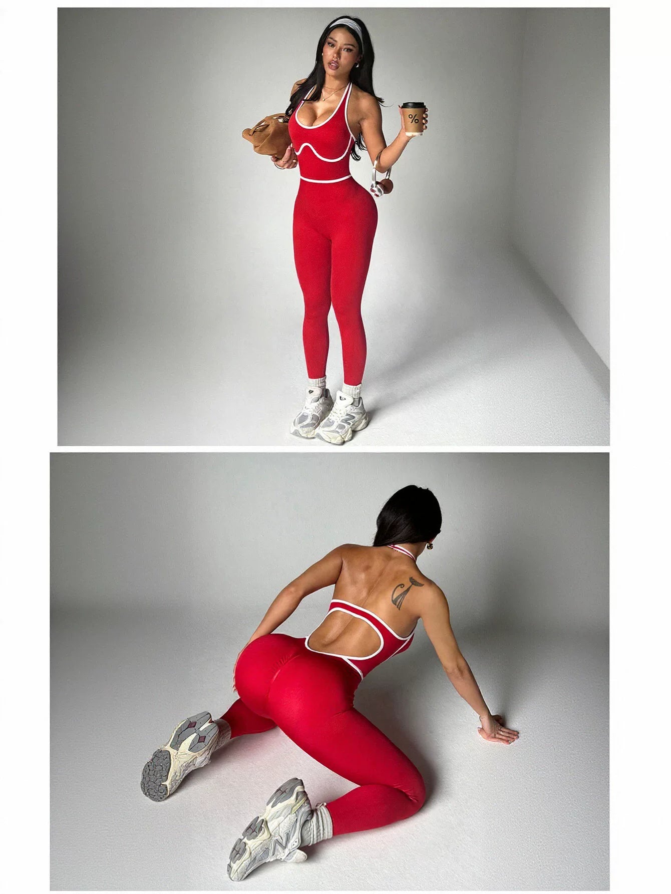 Sculpting Seamless Contrast Yoga Jumpsuit