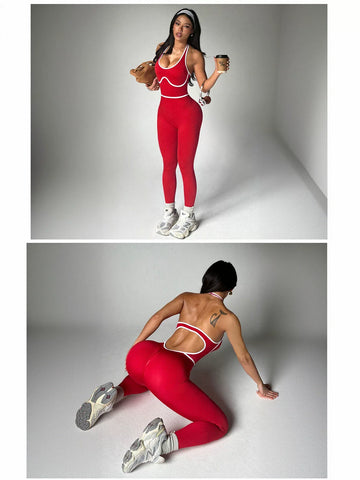 Sculpting Seamless Contrast Yoga Jumpsuit