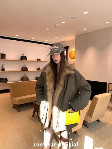 Cozy Faux Fur Trim Puffer Jacket