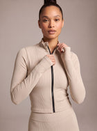 Seamless Cropped Zip Up Yoga Top