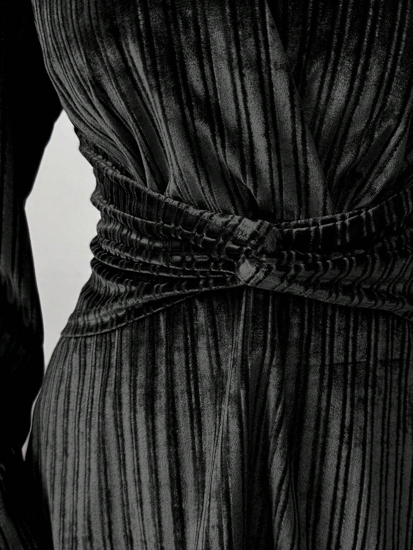 Elegant Pleated Velvet Trouser Set