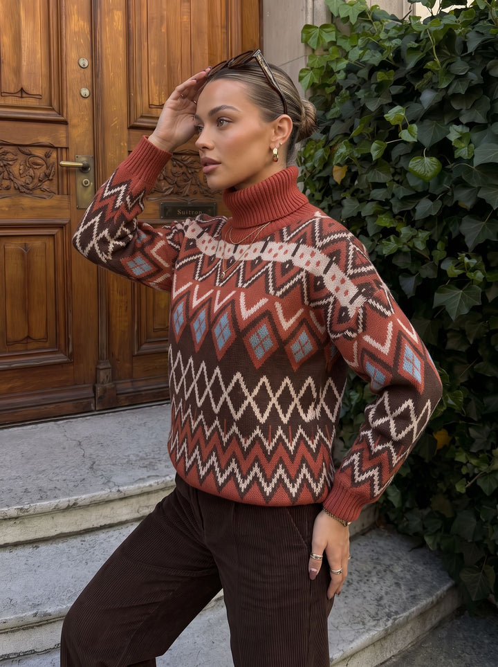 Cozy Fair Isle Turtleneck Sweater