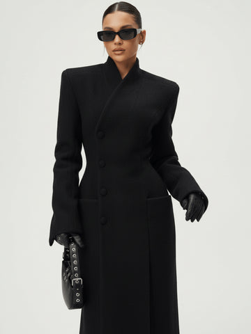Tailored Slim Fit Wool Maxi Coat