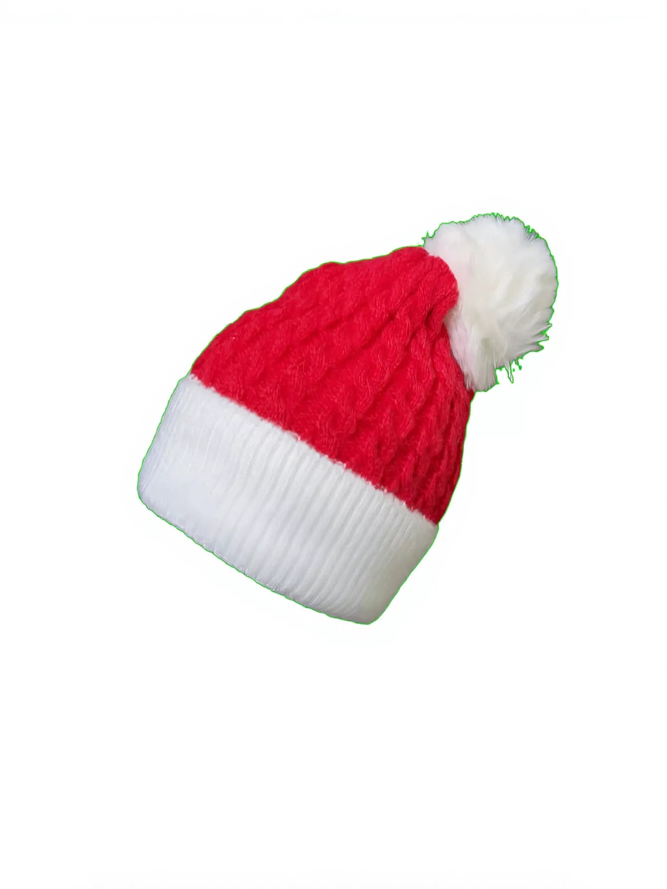 Festive Cable Knit Pom Pom Beanie