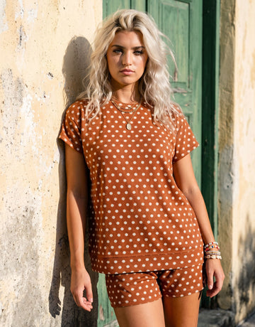 Polka Dot Short Sleeve Short Set