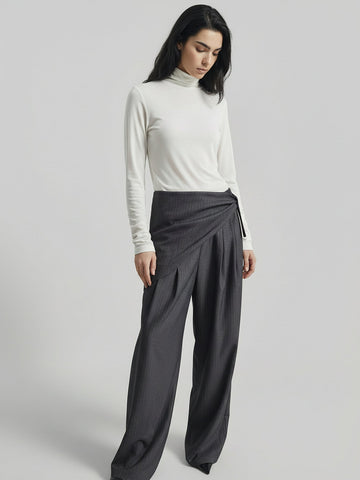 SAÏA Turtleneck Slim Fit Minimalist Top-Multicolor