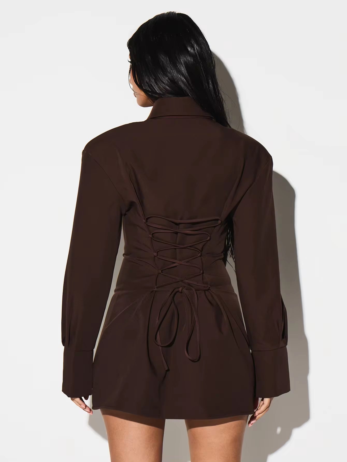 Tailored Tie Front Mini Dress