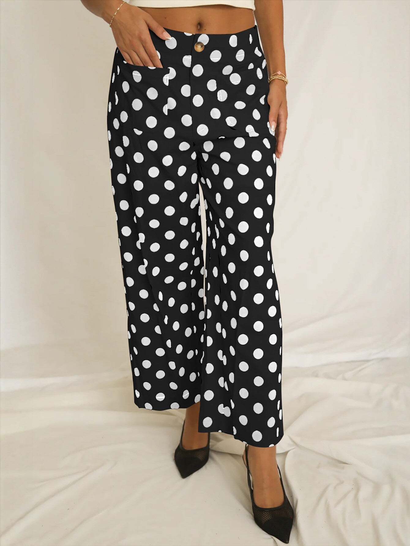 Polka Dot High Waisted Pants