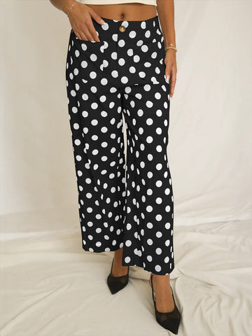Polka Dot High Waisted Pants