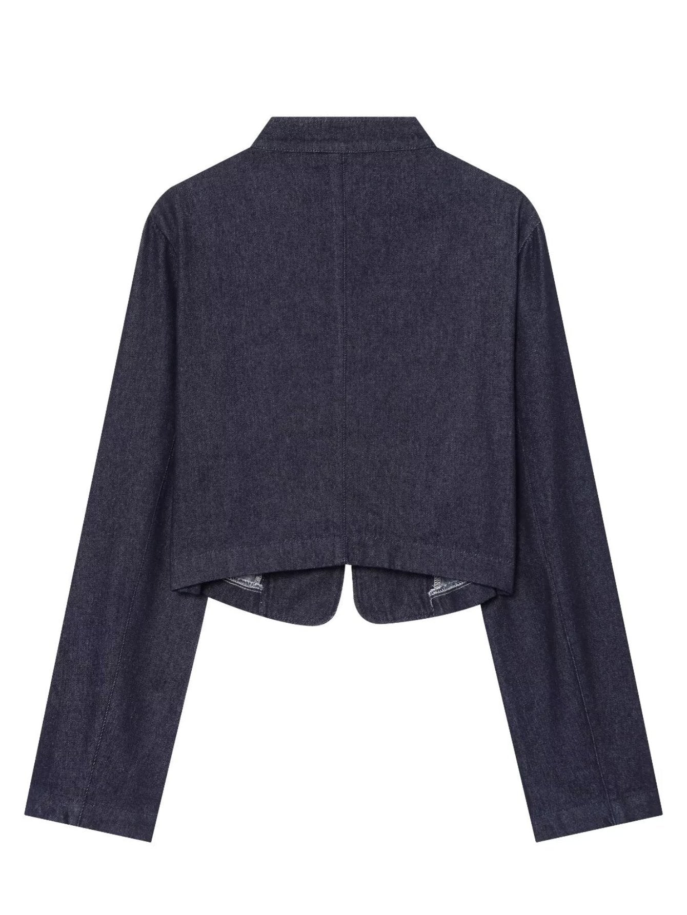 Military Inspired Cropped Denim Jacket