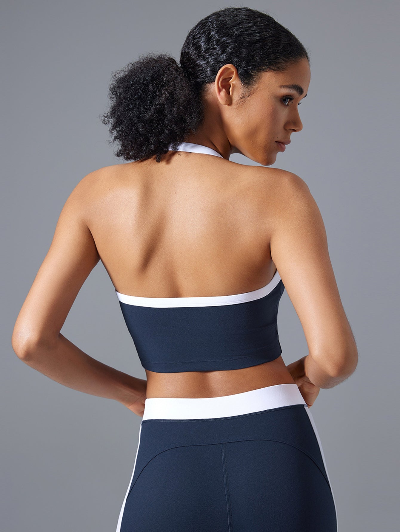 Halter Crossback Built-In Bra High-Intensity Sports Vest-Multicolor