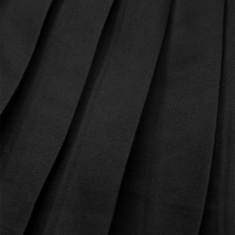 High-Waisted Pleated Leopard-Bow Sexy Mini Skirt-Black