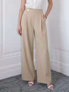 High Waisted Pleated Wide Leg Trousers