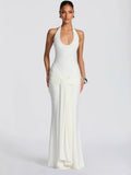 Halter Neck Draped Maxi Dress