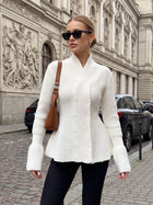 Elegant Peplum Double Breasted Cardigan