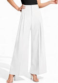 High Waisted Pleated Wide Leg Trousers