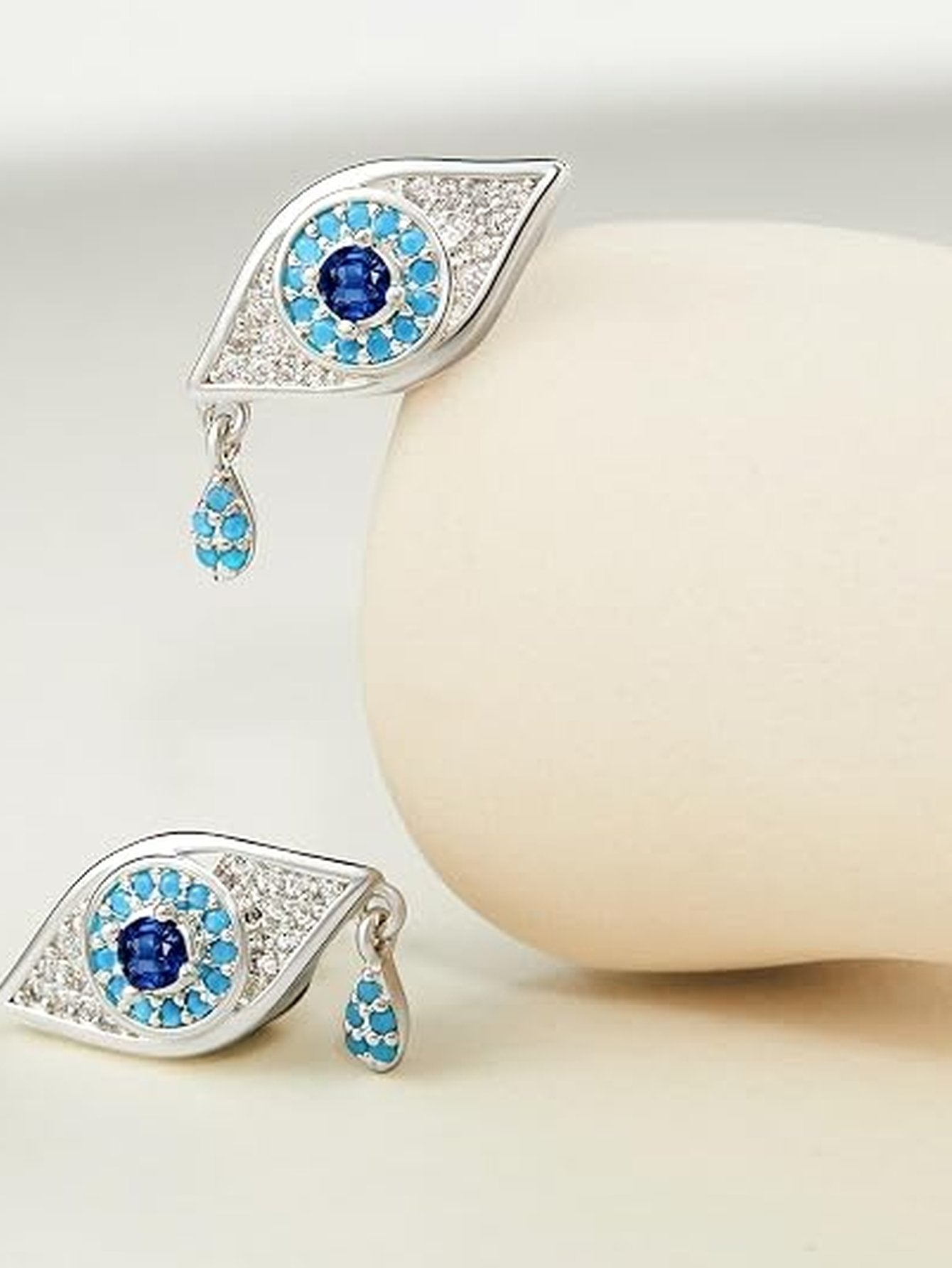 Dainty Gold Evil Eye Stud Earrings