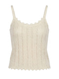 Scalloped Trim Ribbed Knit Tank