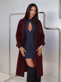 Elegant Burgundy Tailored Wool Coat
