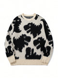 Oversized Dinosaur Graphic Knit Sweater